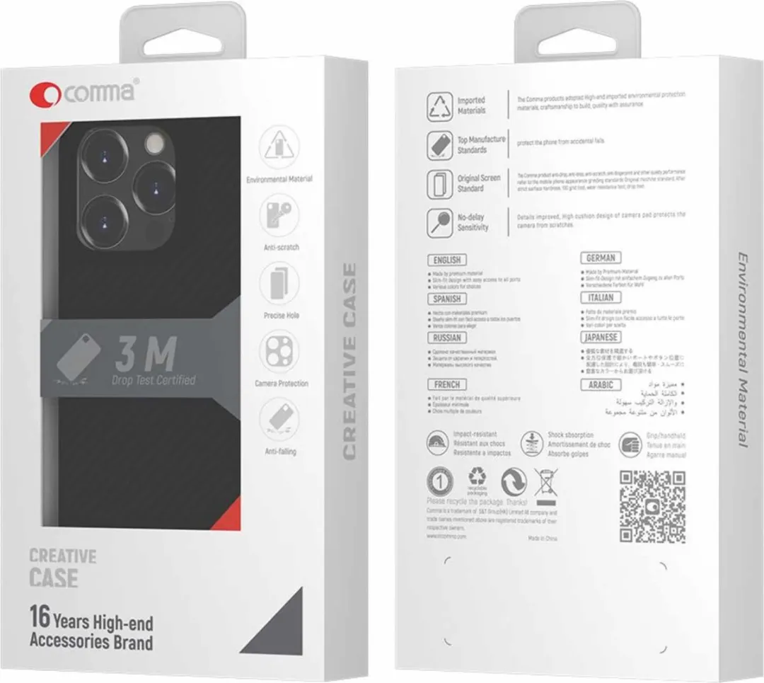 Hoesje geschikt voor Apple iPhone 14 Pro - Magnetische Case - Kevlar Series Magnetische Back Cover - Zwart
