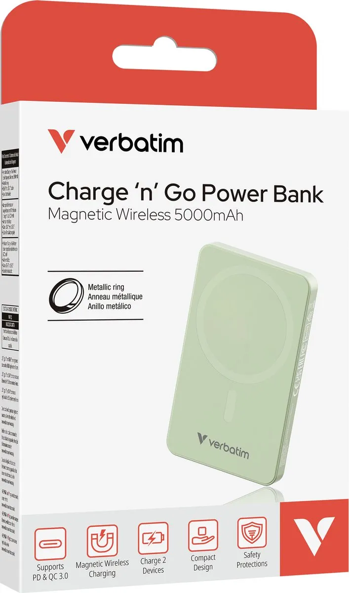 Verbatim Charge 'n' Go Essentials Powerbank 5000mAh - Groen - afbeelding 6 van 6