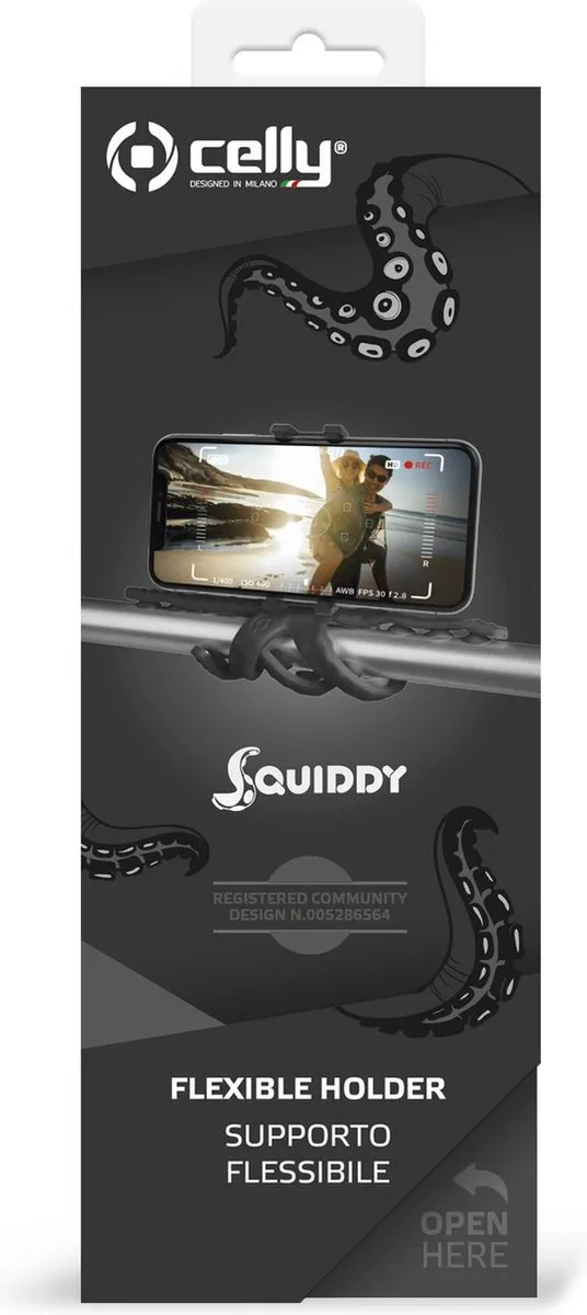 Celly Squiddy Flexible Holder 8021735743354 - Zwart - afbeelding 6 van 6