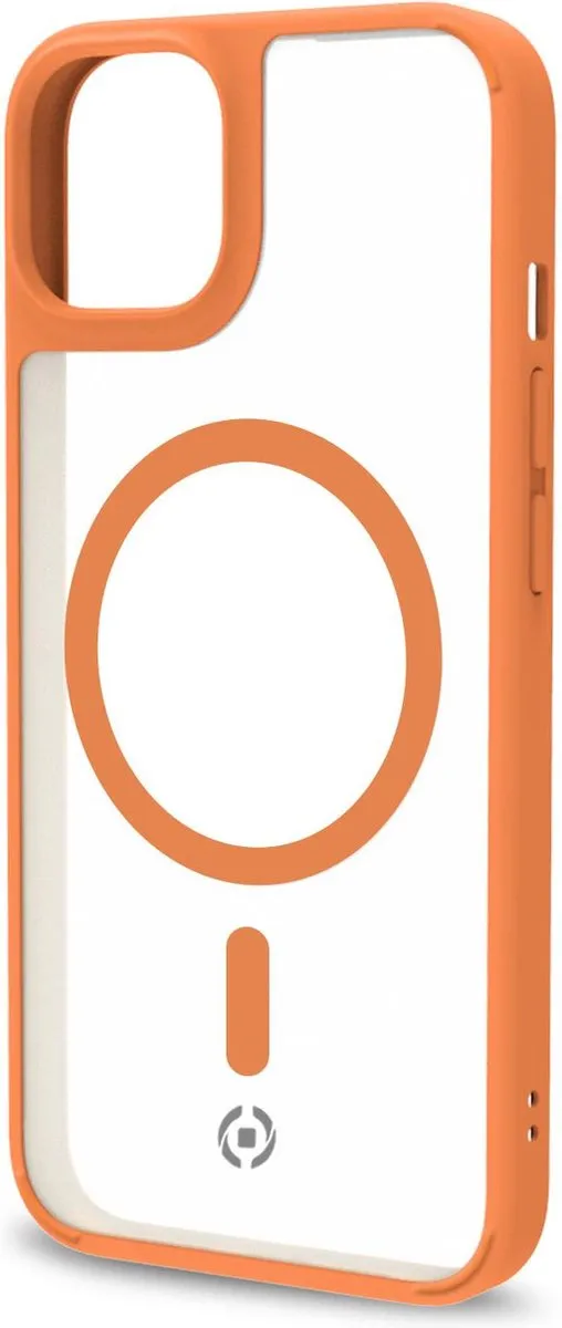 Celly MagMatt Siliconen Hoesje iPhone 14 Plus - Transparant/Oranje - Magsafe - afbeelding 2 van 5