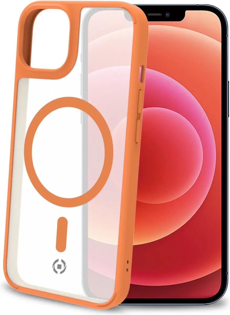 Celly MagMatt Siliconen Hoesje iPhone 14 Plus - Transparant/Oranje - Magsafe - afbeelding 3 van 5