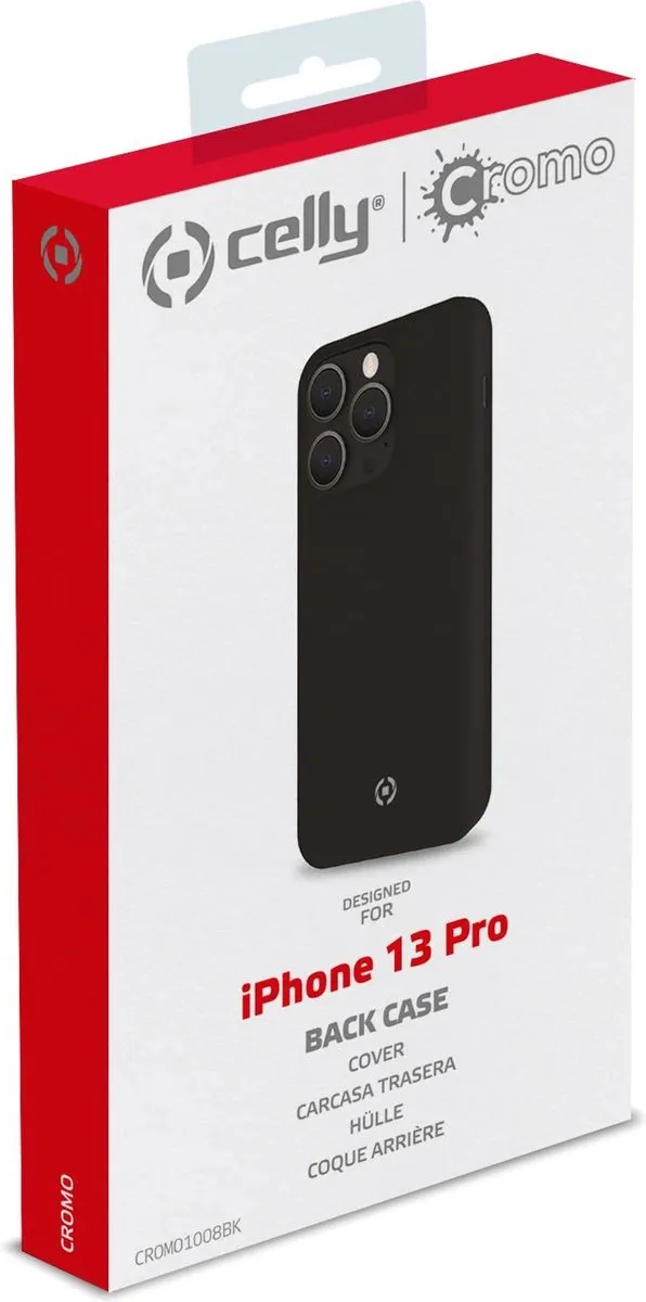 Celly Cromo Back Cover iPhone 13 Pro CROMO1008BK - Zwart
