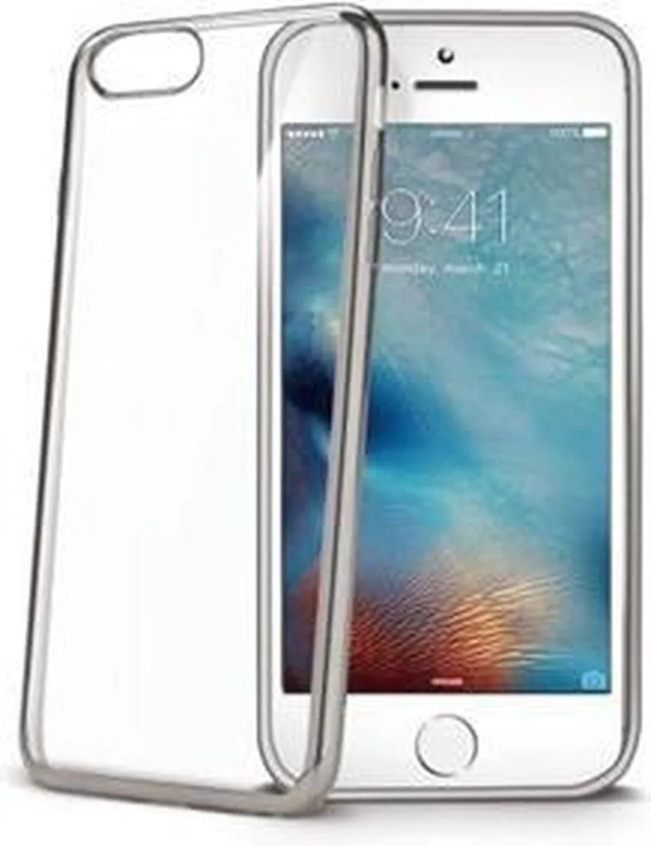 Celly Laser Back Cover Hoesje LASER800DS - iPhone 7/8/SE - Transparant/Zilver