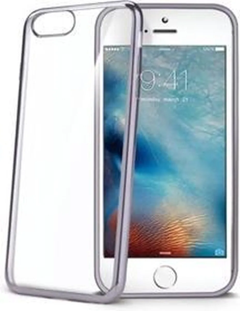 Celly Laser Back Cover Hoesje LASER800DS - iPhone 7/8/SE - Transparant/Zilver
