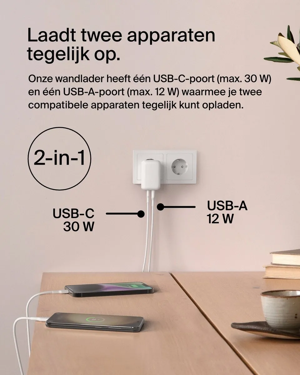 Belkin WCB009vfWH 42W USB Wandlader - 2 Poorten - Wit - afbeelding 6 van 6