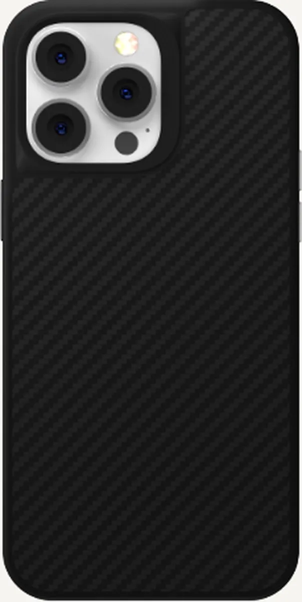 Hoesje geschikt voor Apple iPhone 14 Plus - Magnetische Case - Kevlar Series Magnetische Back Cover - Zwart