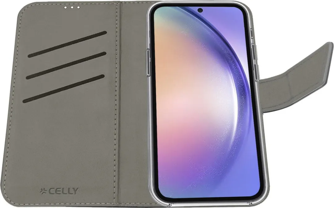 Celly Wally Bookcase Hoesje WALLY1064 - Samsung Galaxy A55 - 2 Pasjes - Zwart - afbeelding 6 van 6