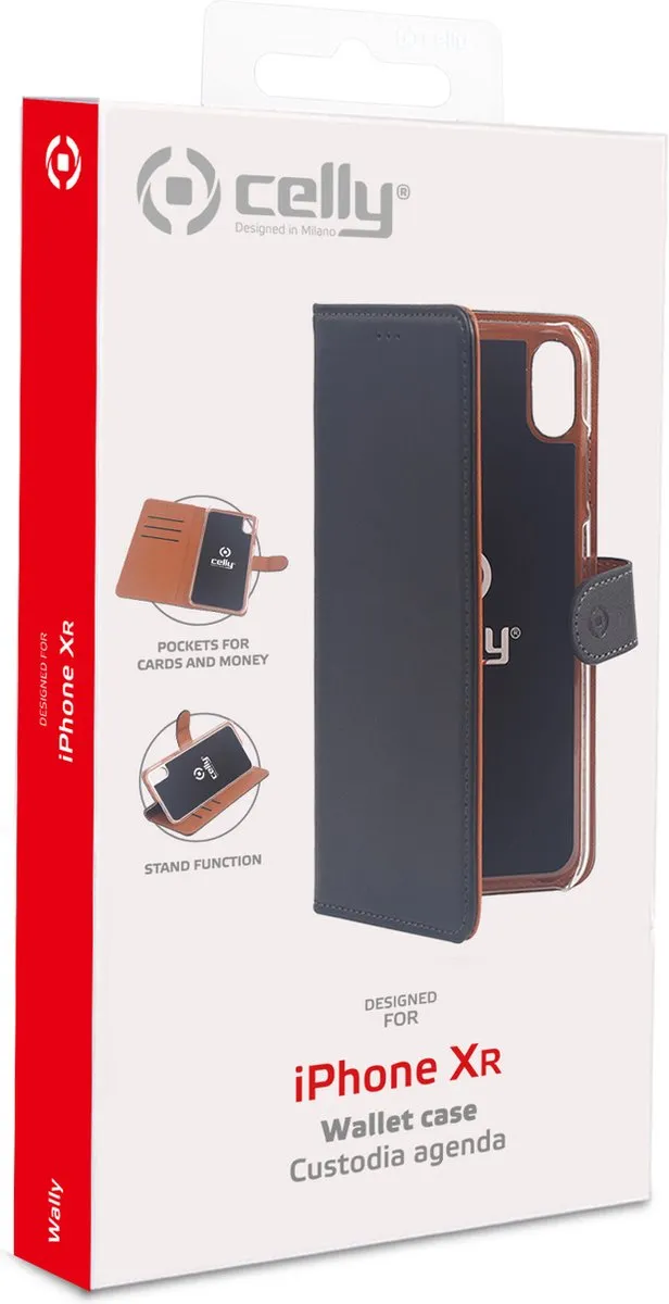 Celly Hoesje iPhone XR WALLY998 - 3 Pasjes - Zwart