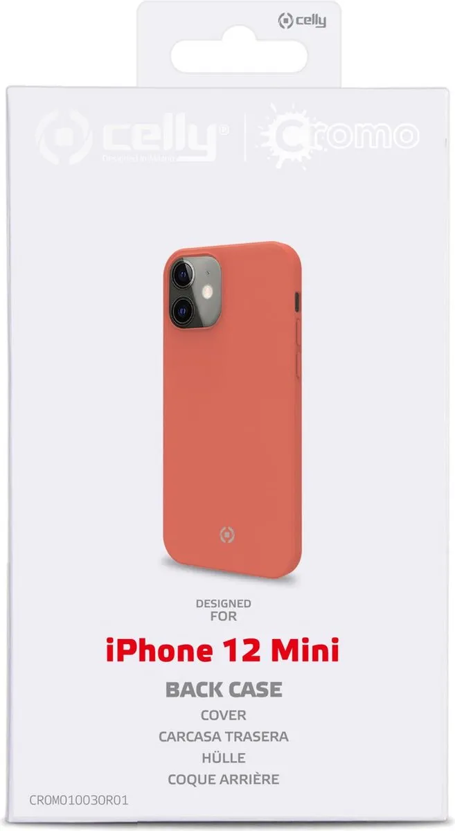 Celly Cromo Siliconen Hoesje iPhone 12 Mini - Oranje