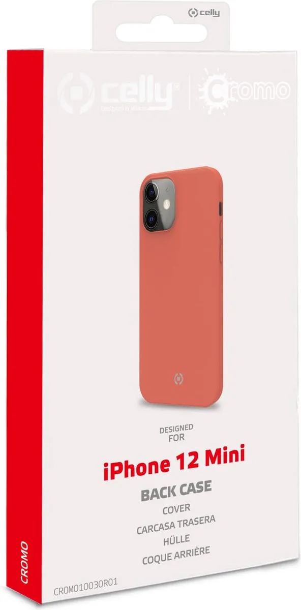 Celly Cromo Siliconen Hoesje iPhone 12 Mini - Oranje