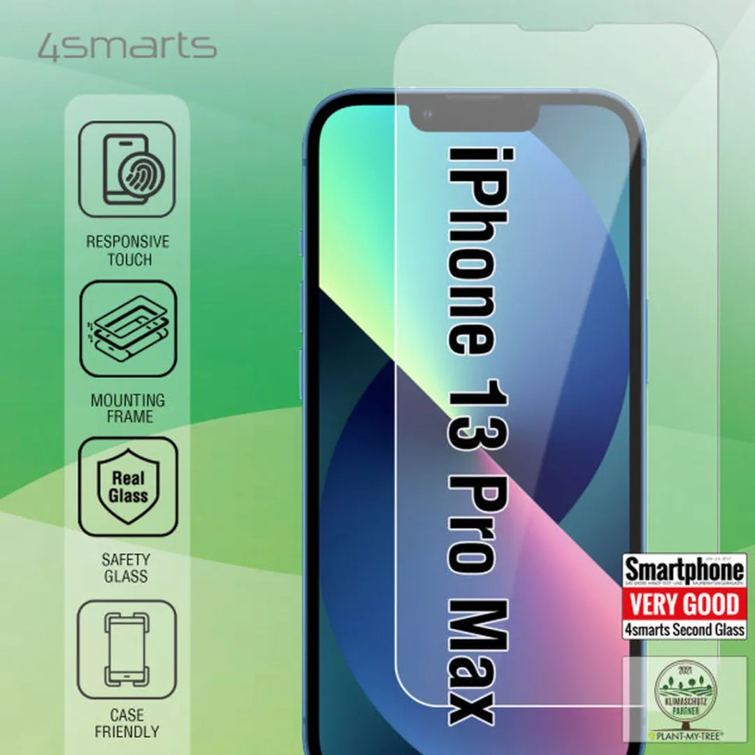 4Smarts X-Pro iPhone 13 Pro Max Schermbeveiliging met Montageframe