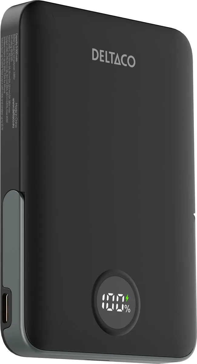 Deltaco PB-Q1007 Powerbank 5000mAh - 2x USB-C 20W - Zwart - afbeelding 2 van 6