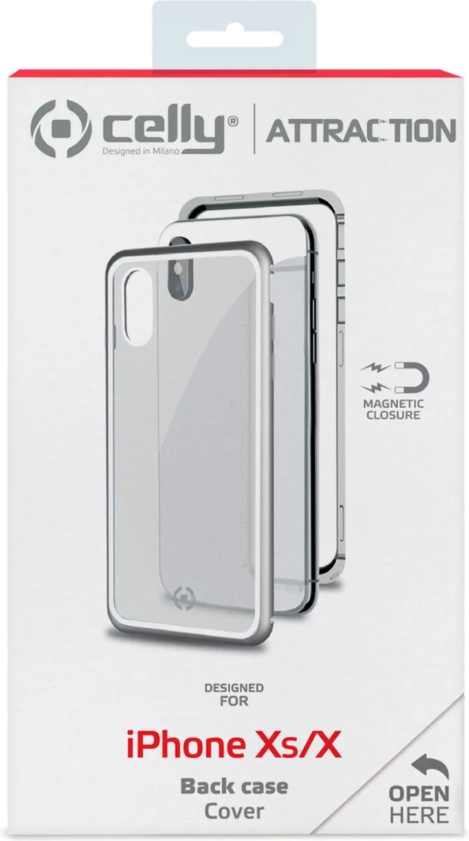 Celly iPhone X/XS Telefoonhoes Aluminium Transparant ATTRACTION900SV