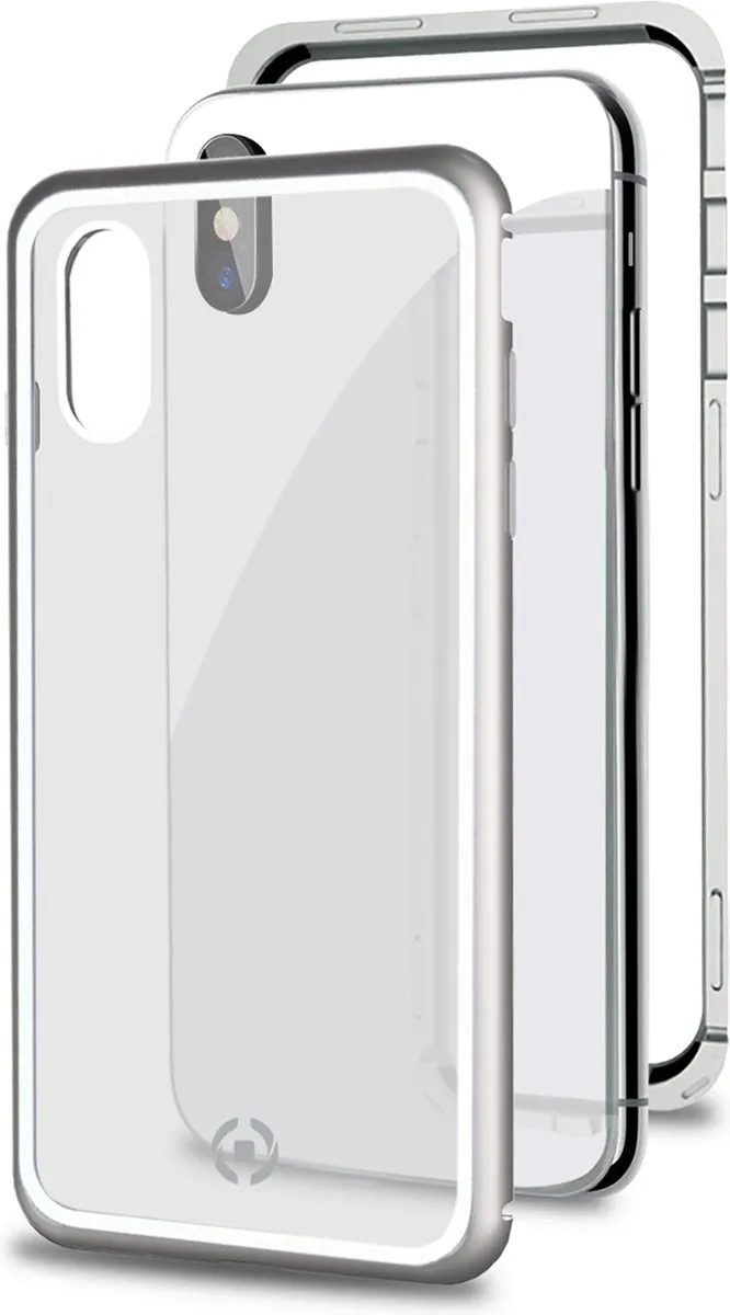Celly iPhone X/XS Telefoonhoes Aluminium Transparant ATTRACTION900SV
