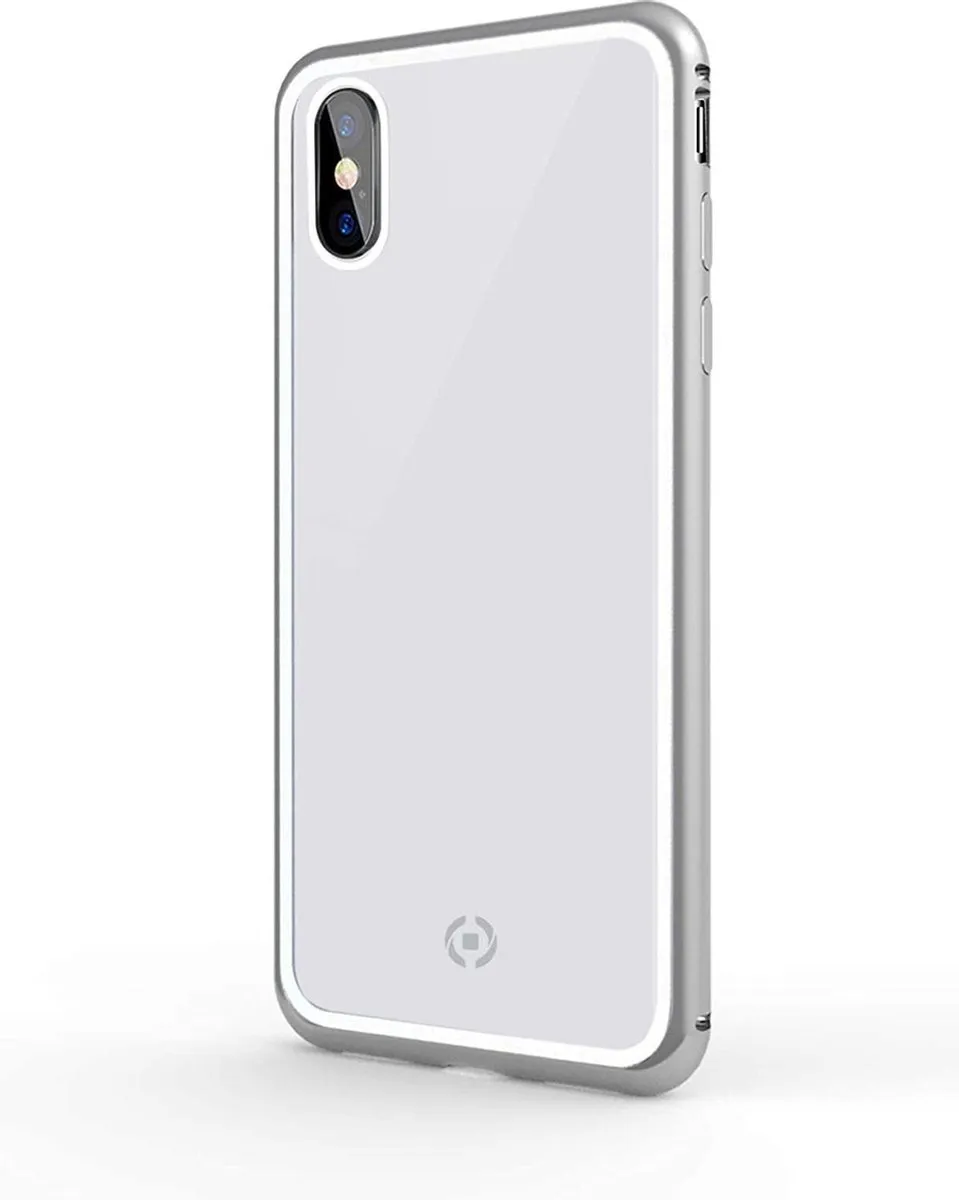 Celly iPhone X/XS Telefoonhoes Aluminium Transparant ATTRACTION900SV