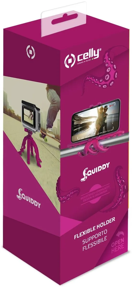 Celly Paarse Squiddy Flexible Smartphonehouder - Universeel