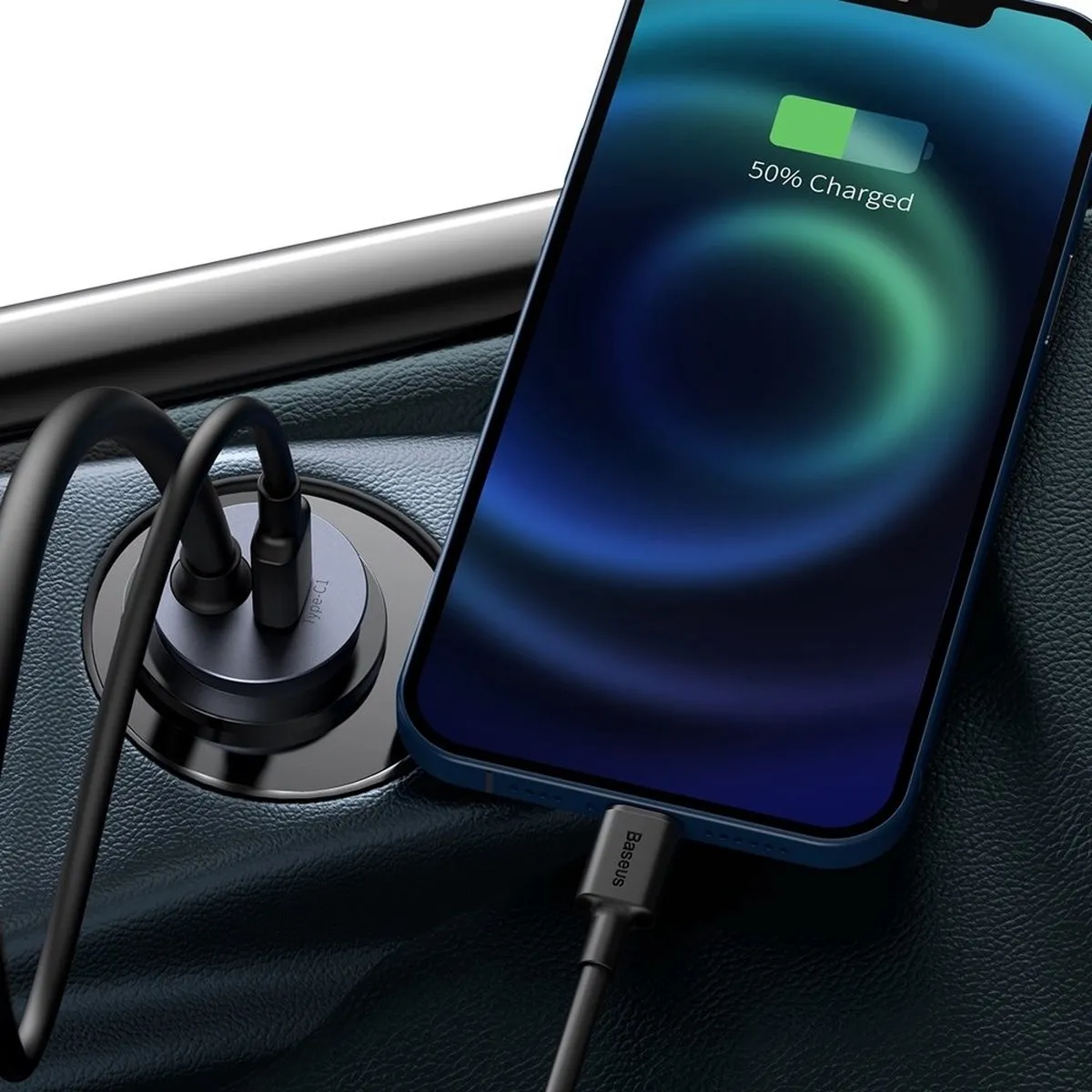 Baseus 120W Auto Oplader - 2x USB-A + 2x USB-C - Universeel Zwart