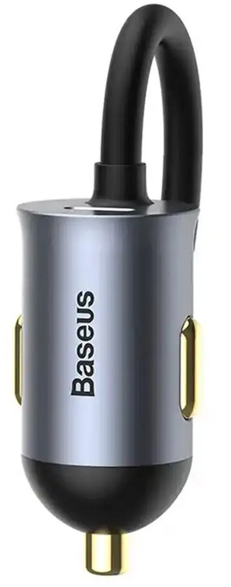 Baseus 120W Auto Oplader - 2x USB-A + 2x USB-C - Universeel Zwart