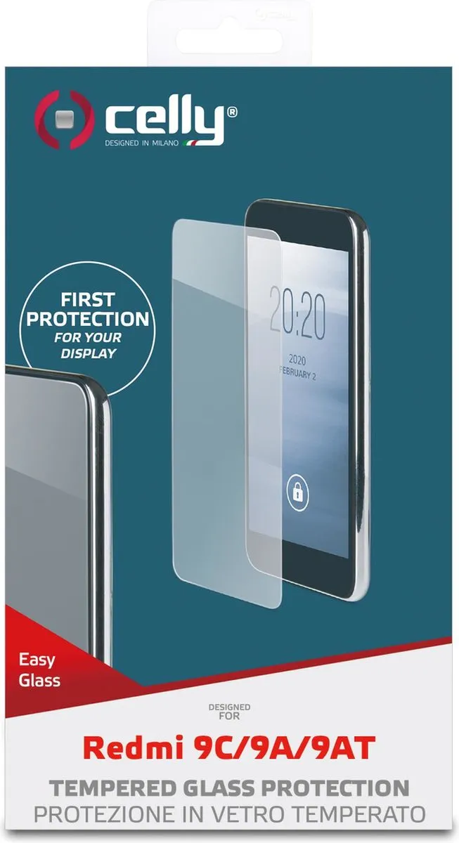 Celly Easy Glass Schermbeschermer Xiaomi - o.a. Redmi 9C/Note 10
