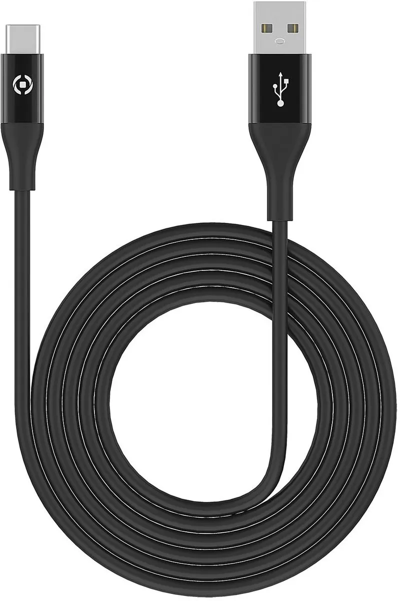 Celly Feeling Oplaadkabel 15W USB-A naar USB-C 1.0m - Zwart