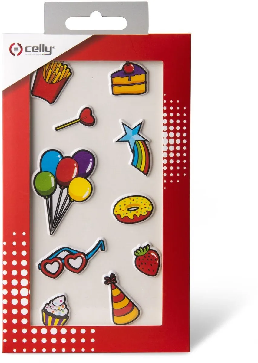 Celly 3D Stickers Party Set - 10 Stuks Gemengd