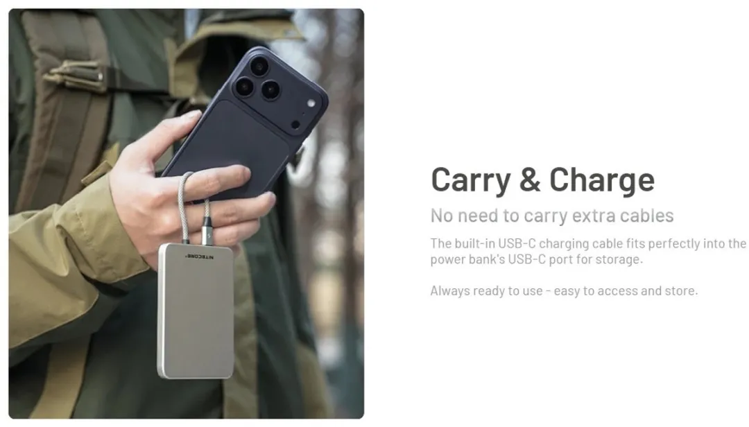 Nitecore | Pocket 5 | Powerbank | 5.000 | Gray | -