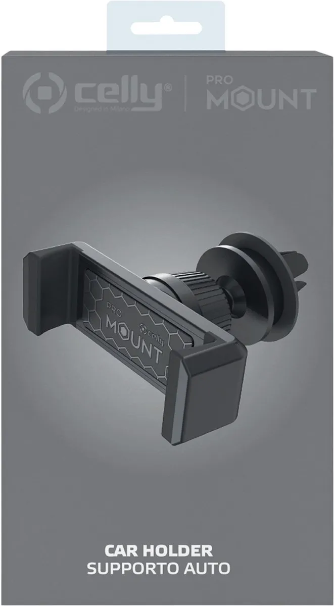 Celly Air Vent Holder Pro Mount - Universeel 6.5 inch - Zwart - afbeelding 6 van 6