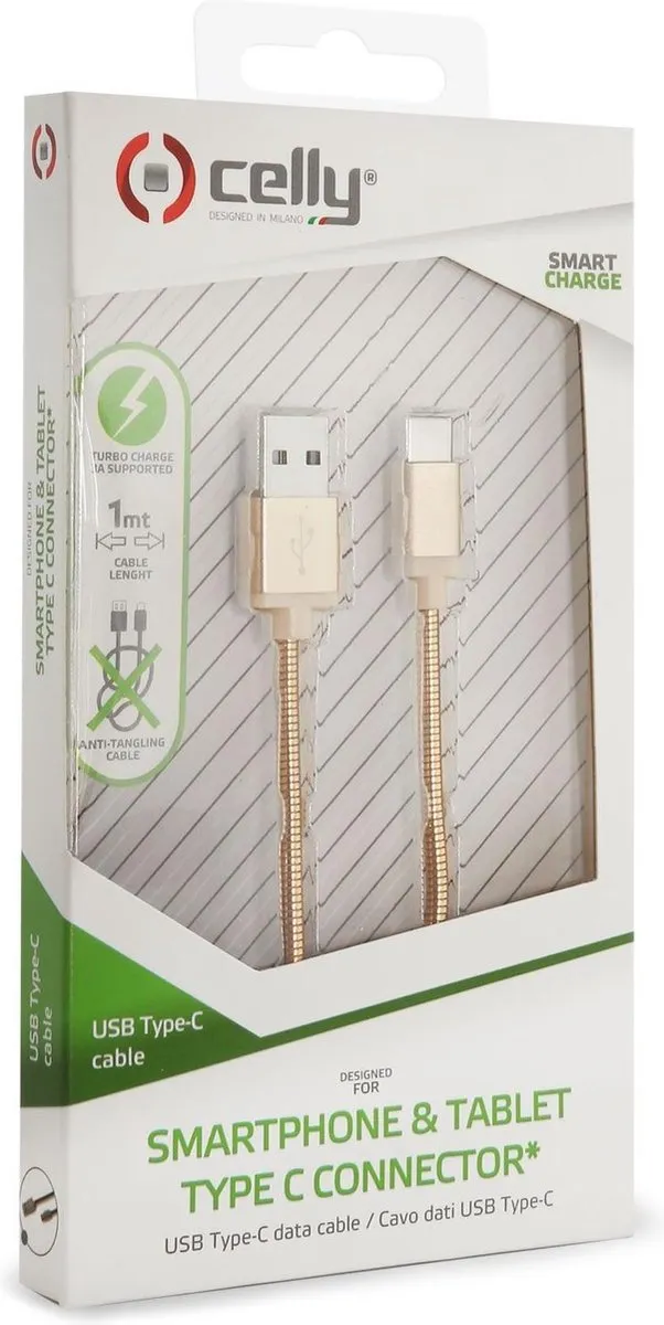 Celly USB-C Kabel 1m - Goud