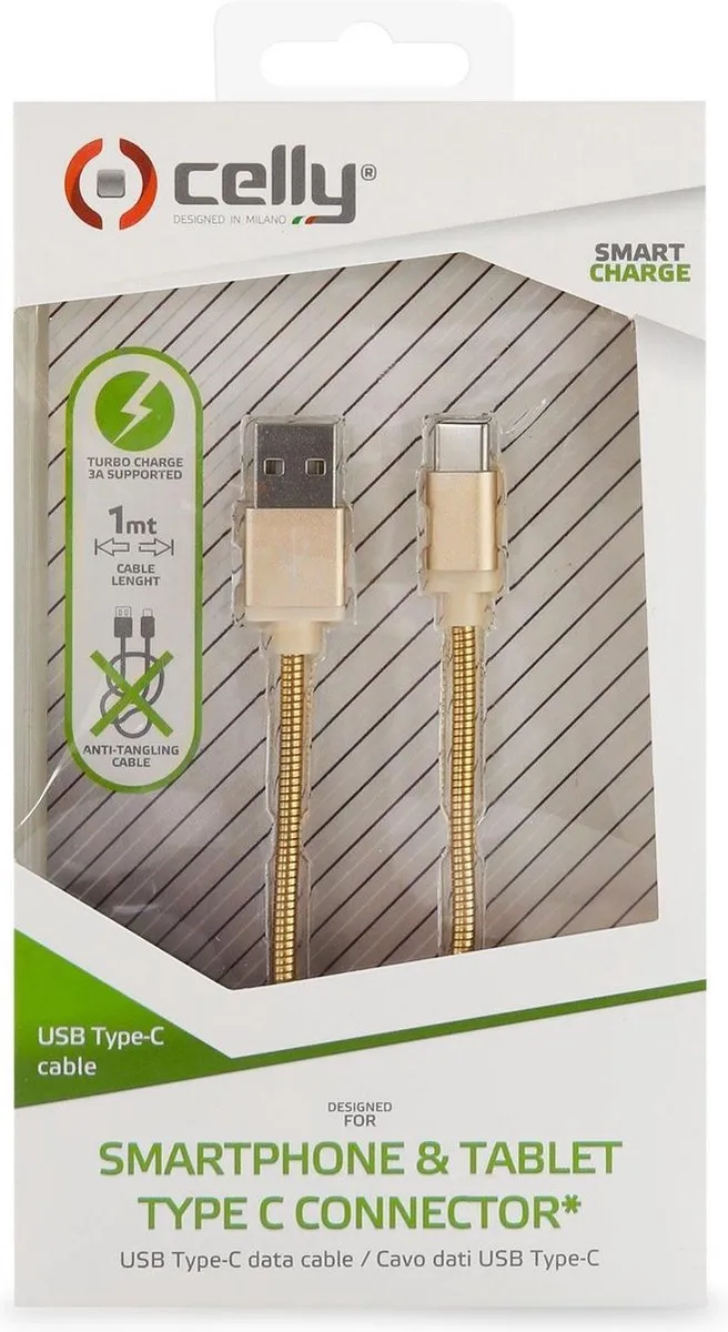 Celly USB-C Kabel 1m - Goud
