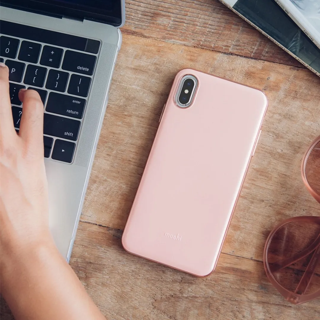 Moshi iGlaze Hoesje iPhone XS Max - Taupe Pink - 99MO113302 - afbeelding 5 van 6
