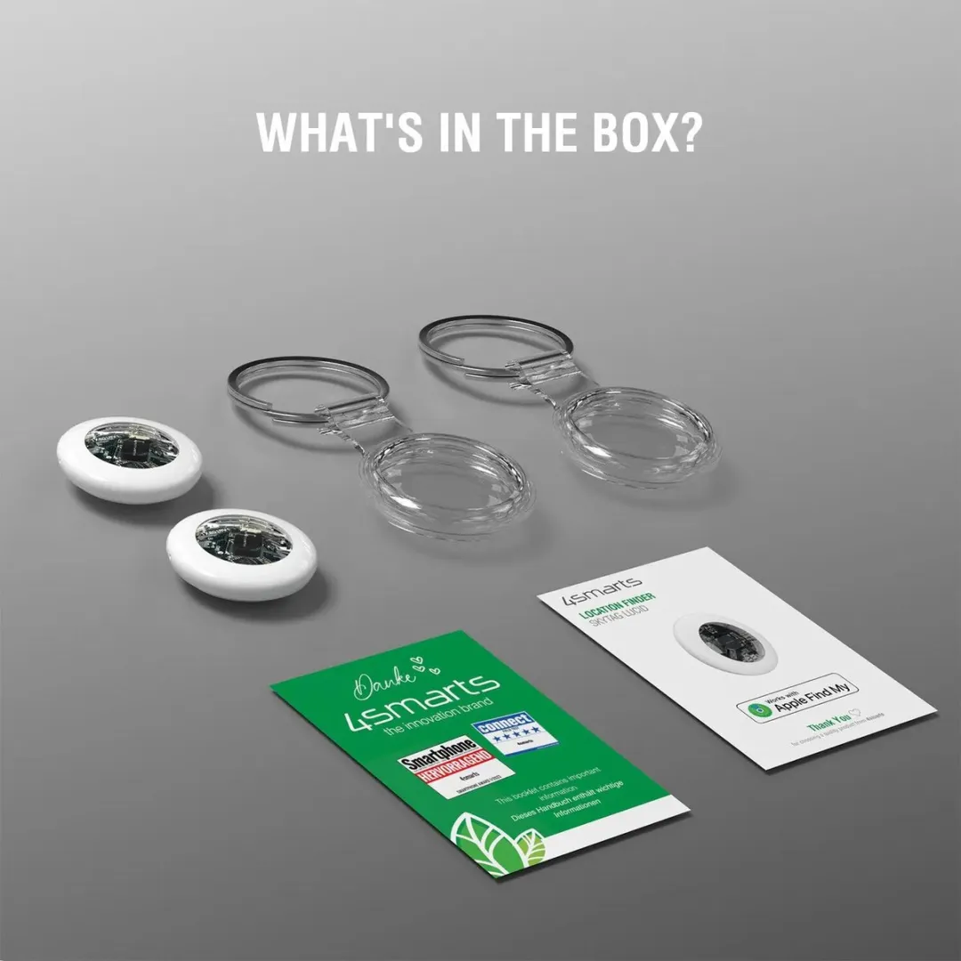 4Smarts SkyTag Slim Bluetooth Tracker 2-Pack - Wit/Transparant