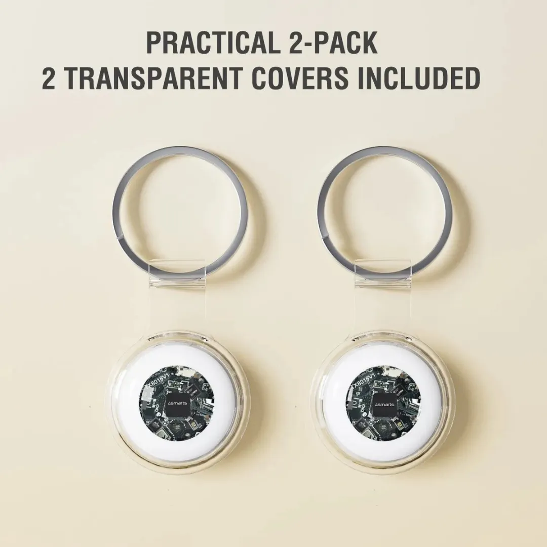 4Smarts SkyTag Slim Bluetooth Tracker 2-Pack - Wit/Transparant - afbeelding 6 van 6