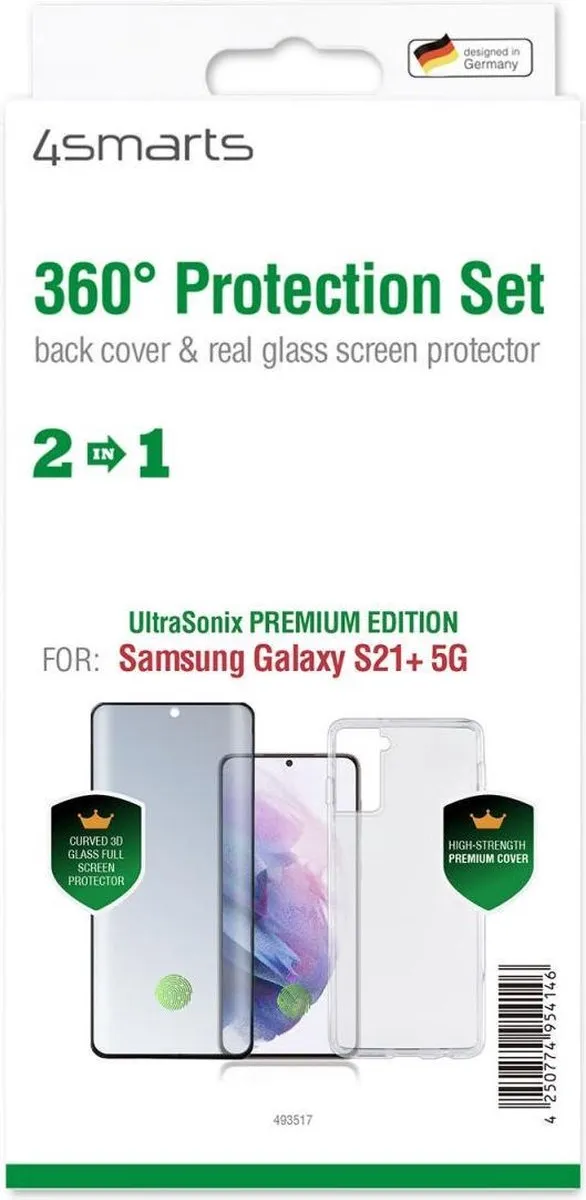 4Smarts 360° Premium Protection Set 493517 - Samsung Galaxy S21 Plus - Zwart