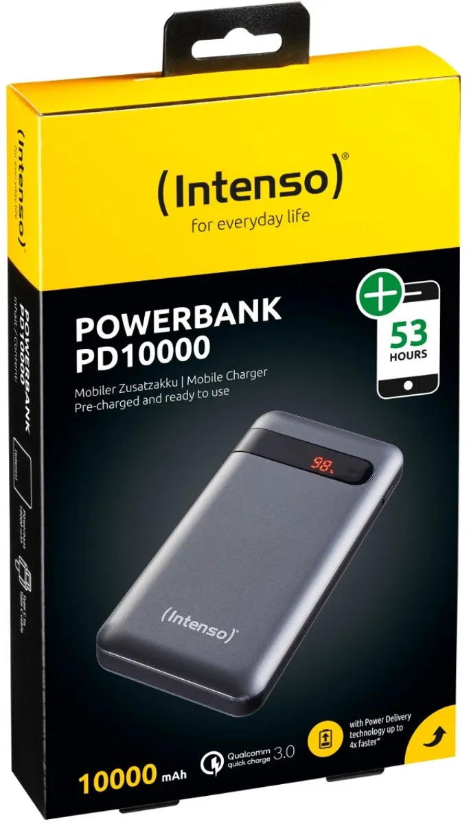 Intenso Powerbank PD10000 10000mAh - 3 Outputs - Antraciet - afbeelding 6 van 6