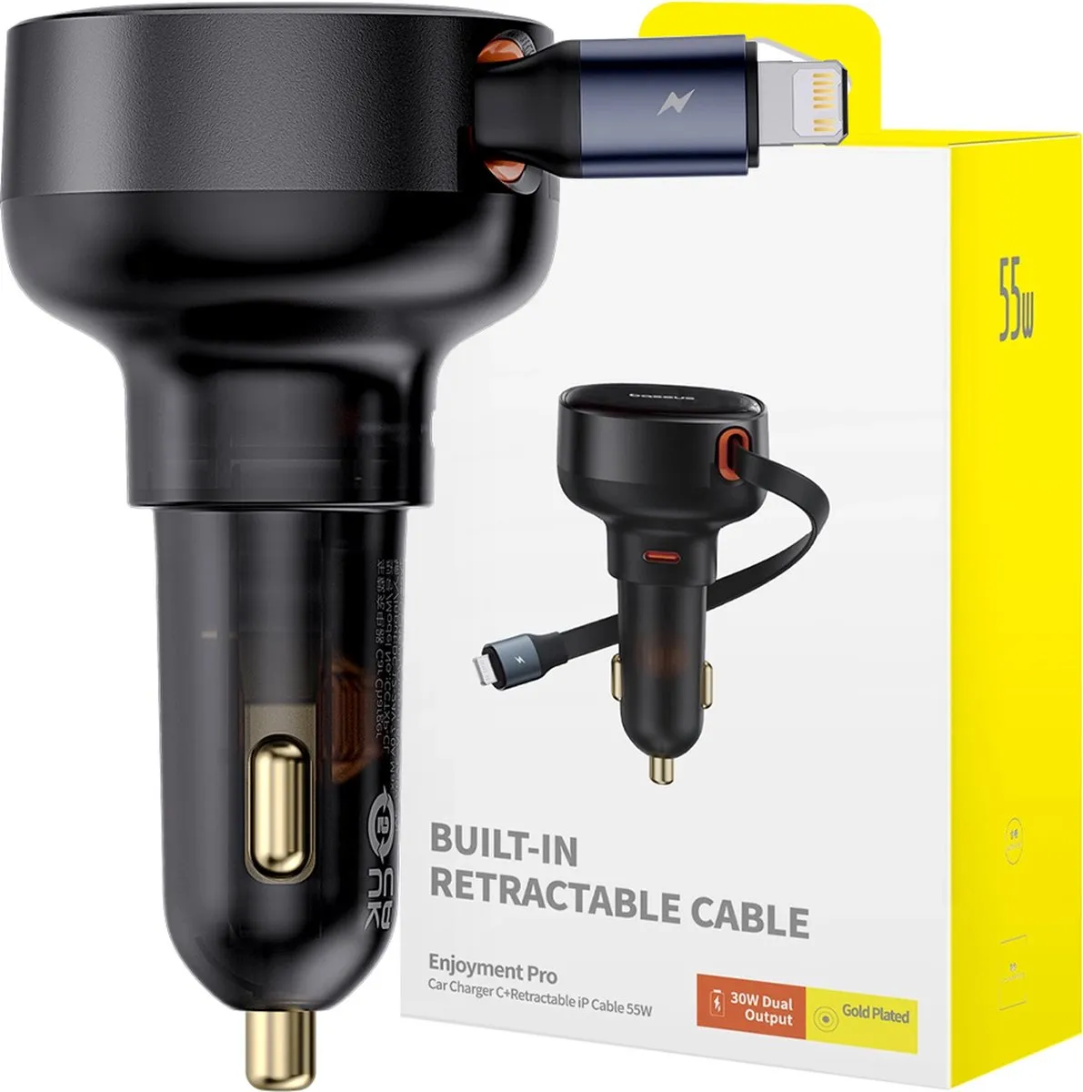 Baseus Enjoyment Pro USB-C/Lightning 60W Autolader