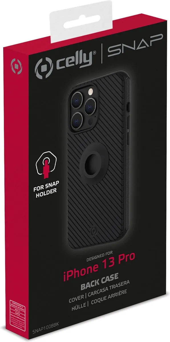 Celly Snap iPhone 13 Pro Hoesje - Zwart - SNAP1008BK