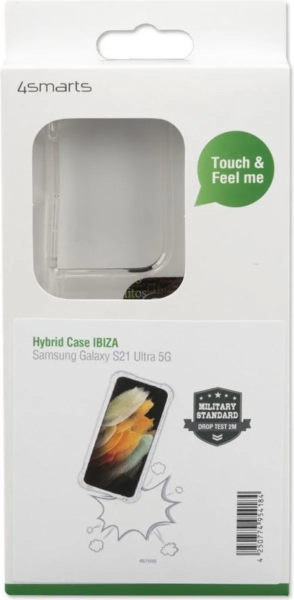 4Smarts Ibiza Hoesje Samsung Galaxy S21 Ultra - Transparant - MPN 467680
