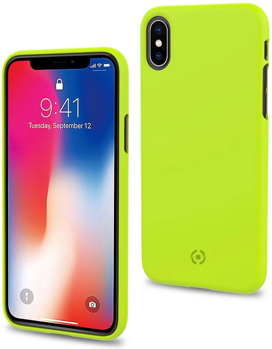 Celly Shock Back Cover iPhone X/Xs SHOCK900YL - Geel