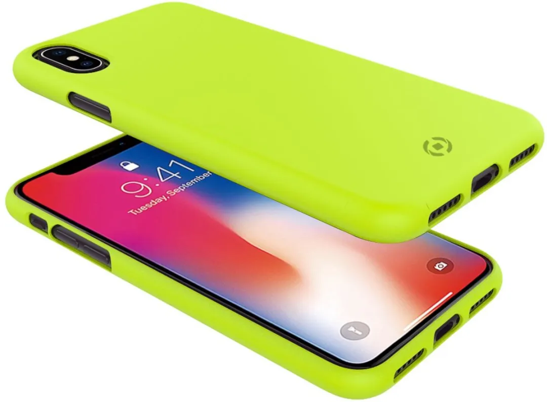 Celly Shock Back Cover iPhone X/Xs SHOCK900YL - Geel - afbeelding 6 van 6