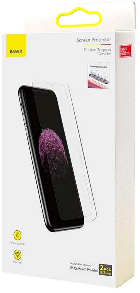Baseus Gehard Glas iPhone Xs Max/11 Pro Max - 2 Stuks - Privatiserend - afbeelding 6 van 6