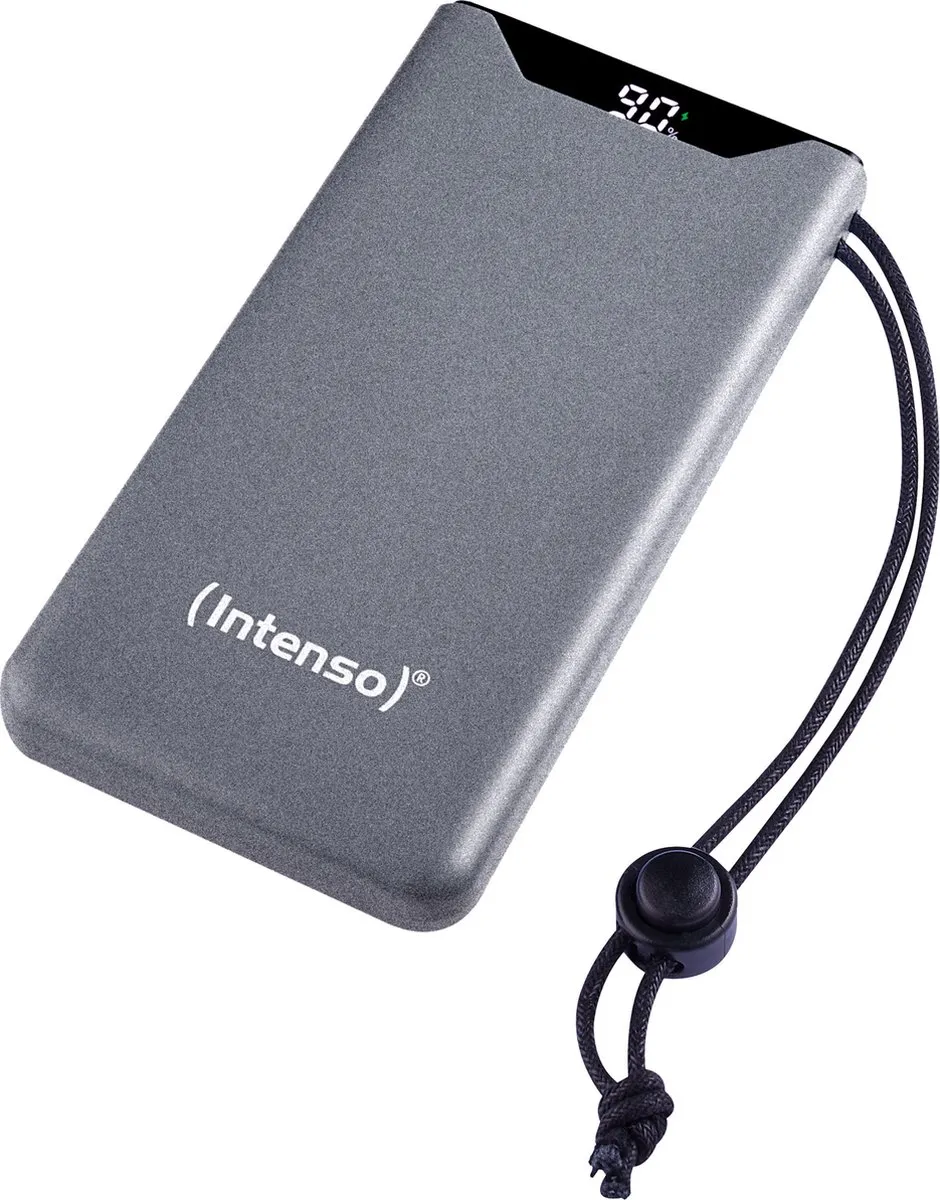 (Intenso) F10000 Powerbank 10.000 mAh Li-Po - display - PD en QC 3.0 - grijs (7332034)