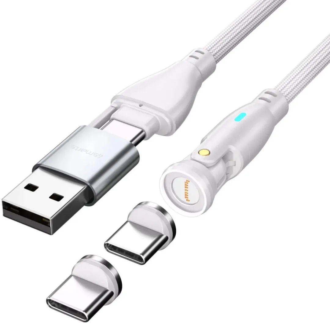 4Smarts 45884 USB-C/USB-A naar USB-C Oplaadkabel 100W - 1.8m - Wit