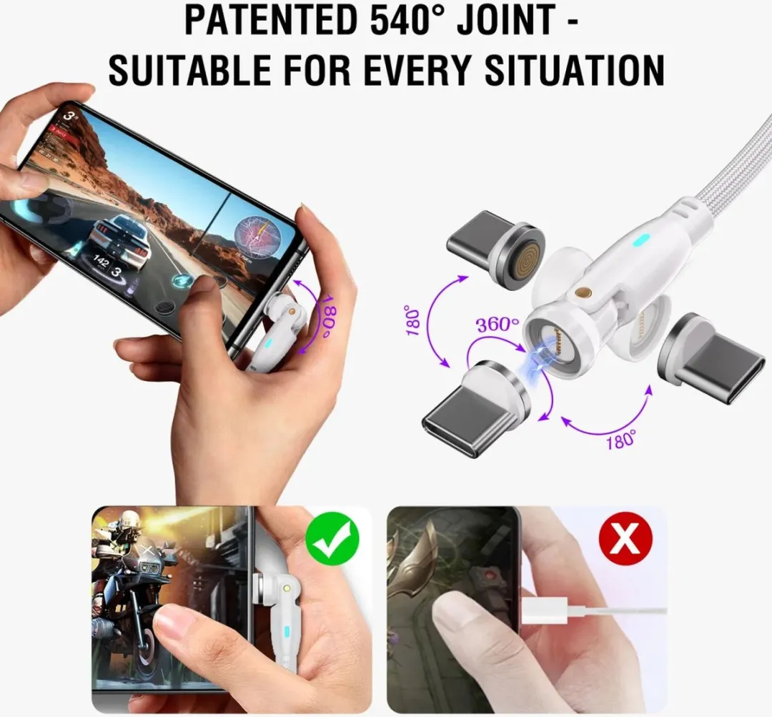 4Smarts 45884 USB-C/USB-A naar USB-C Oplaadkabel 100W - 1.8m - Wit