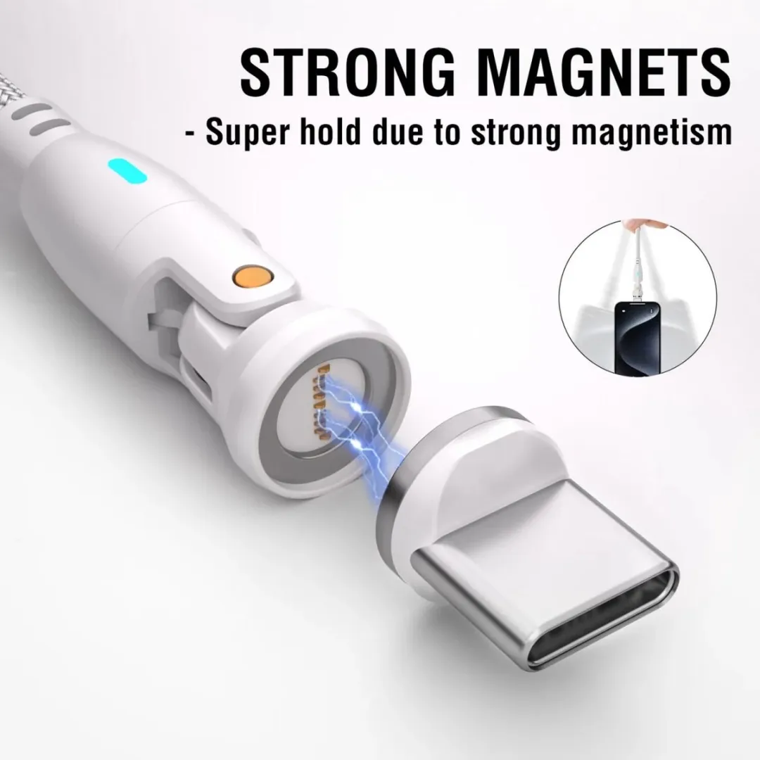 4Smarts 45884 USB-C/USB-A naar USB-C Oplaadkabel 100W - 1.8m - Wit