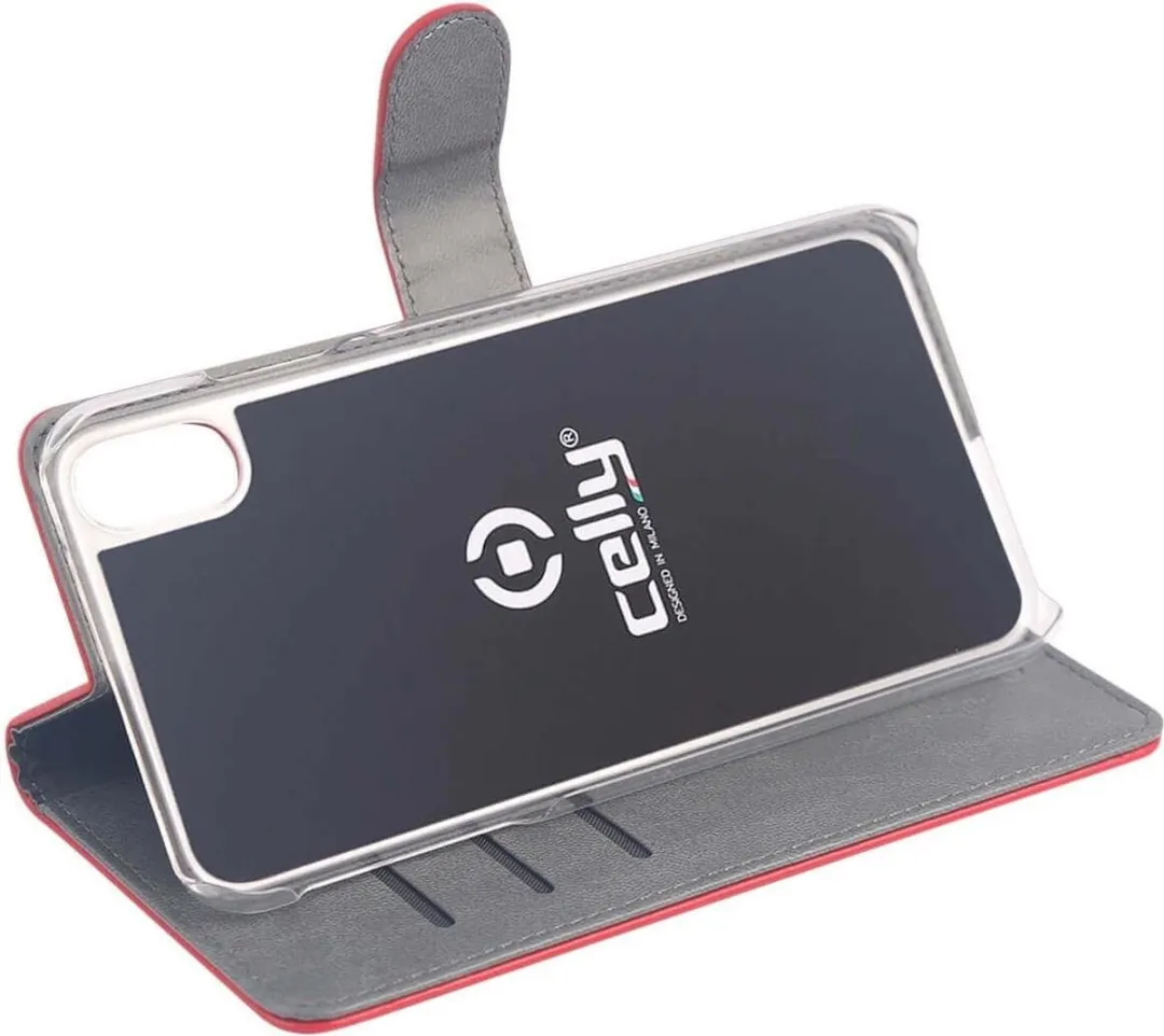 Celly Boekmodel Hoesje iPhone XS Max - Rood - 3 Pasjes