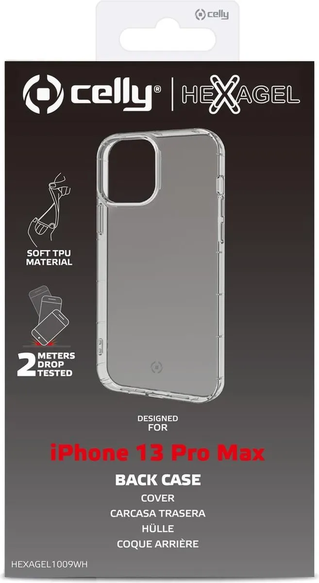 Celly Hexagel Siliconen Hoesje HEXAGEL1009WH - iPhone 13 Pro Max - Transparant
