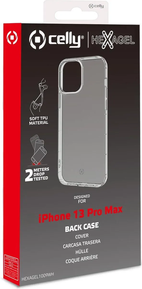 Celly Hexagel Siliconen Hoesje HEXAGEL1009WH - iPhone 13 Pro Max - Transparant