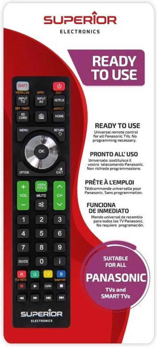 Panasonic SUPTRB011 Universele Afstandsbediening - Zwart
