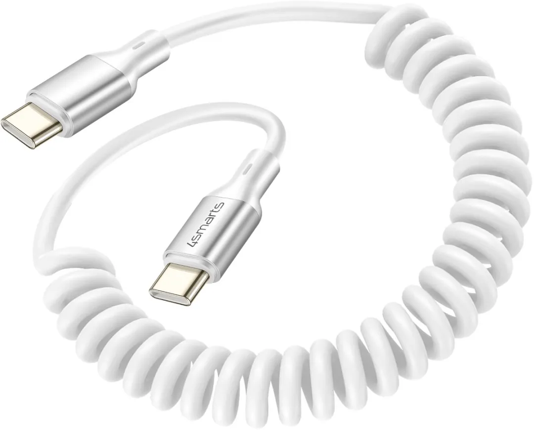 4Smarts USB-C naar USB-C Krulsnoer 240W Power Delivery 50cm