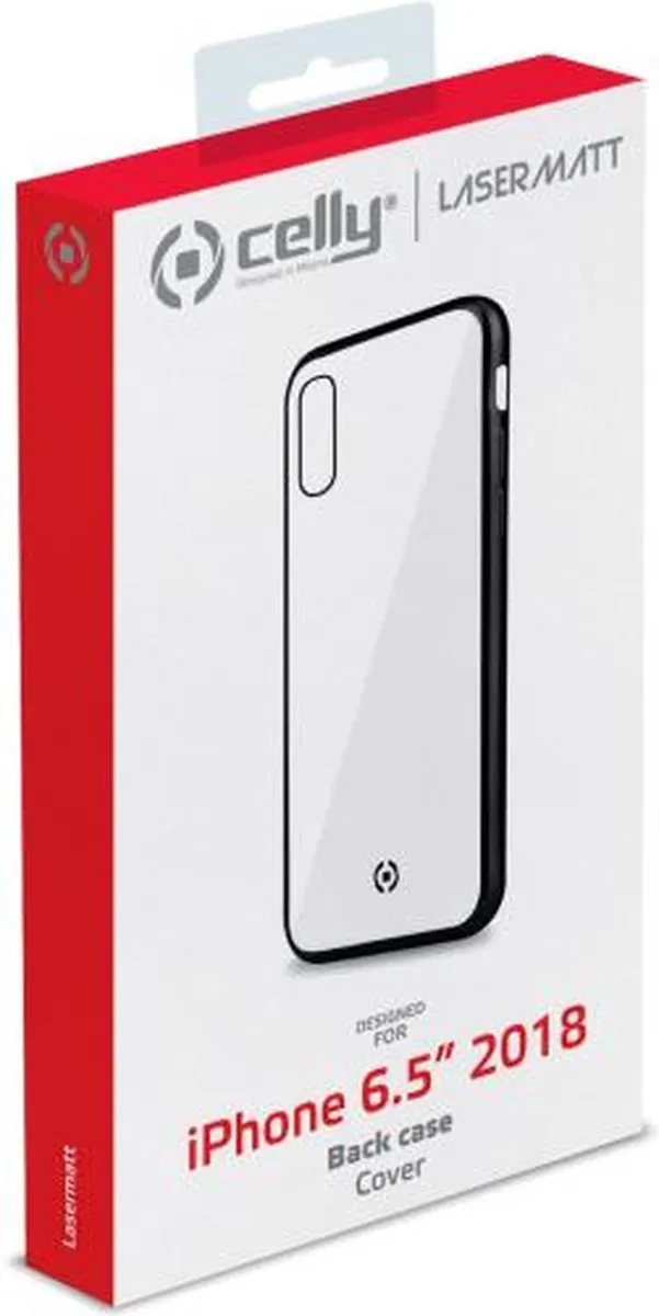 Celly Laser Matt iPhone Xs Max Hoesje - Transparant Zwart - LASERMATT999BK